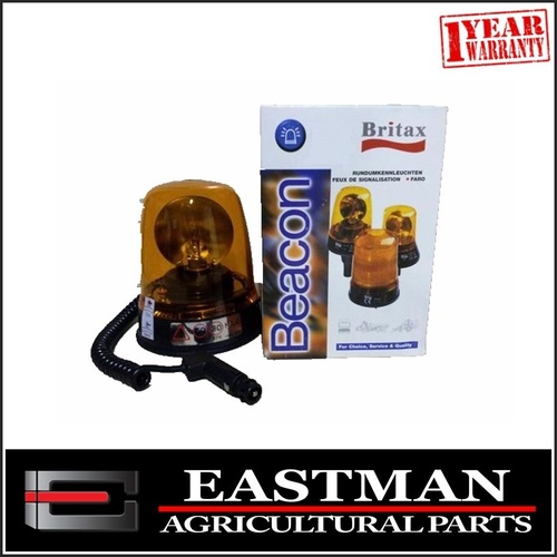 Rotating Amber Beacon Britax 12 or 24 Volt - Magnetic - Hot Price Limited Stock